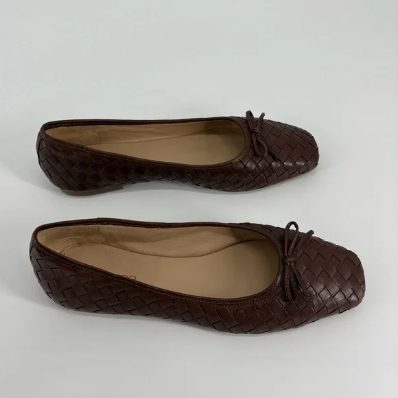 NWOT Bernardo x Anthropologie Gwynn Chocolate Woven Flats - Picture 9 of 10